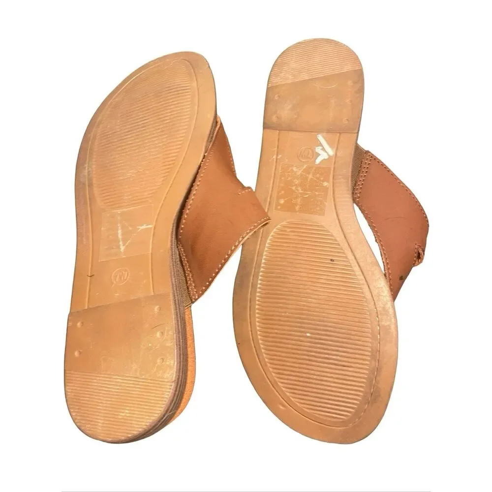 MIA Leather Cognac Sandals NWOB - Picture 4 of 6